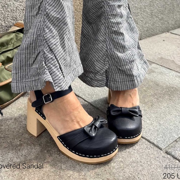 Swedish Hasbeens NWT Bow Covered Sandal Clog Sandal Best Super comfortable ❤️ - Picture 4 of 12